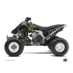   Karosszéria védő dekor matrica készlet Quad KAWASAKI Camo Fekete/Zöld Széria