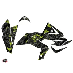   Karosszéria védő dekor matrica készlet Quad KAWASAKI Camo Fekete/Zöld Széria