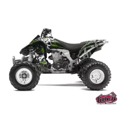  Karosszéria védő dekor matrica készlet Quad KAWASAKI Trash Fekete/Zöld Széria