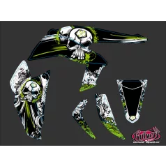   Karosszéria védő dekor matrica készlet Quad KAWASAKI Trash Fekete/Zöld Széria