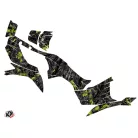 Karosszéria védő dekor matrica készlet Quad KAWASAKI Camo Fekete/Zöld Széria