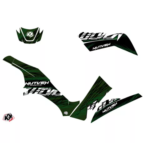Karosszéria védő dekor matrica készlet Quad KAWASAKI Eraser Fekete/Zöld Széria
