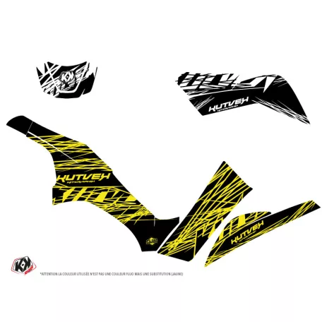 Karosszéria védő dekor matrica készlet Quad KAWASAKI Eraser fluo Sárga Széria