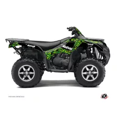   Karosszéria védő dekor matrica készlet Quad KAWASAKI Predator Fekete/Zöld Széria