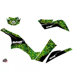   Karosszéria védő dekor matrica készlet Quad KAWASAKI Predator Fekete/Zöld Széria
