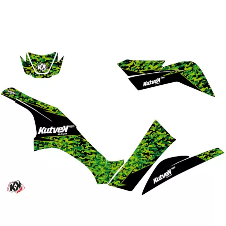 Karosszéria védő dekor matrica készlet Quad KAWASAKI Predator Fekete/Zöld Széria