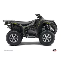   Karosszéria védő dekor matrica készlet Quad KAWASAKI Camo Fekete/Zöld Széria
