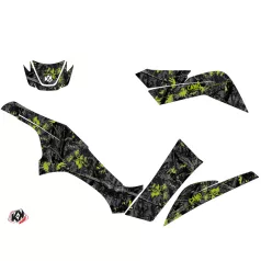   Karosszéria védő dekor matrica készlet Quad KAWASAKI Camo Fekete/Zöld Széria