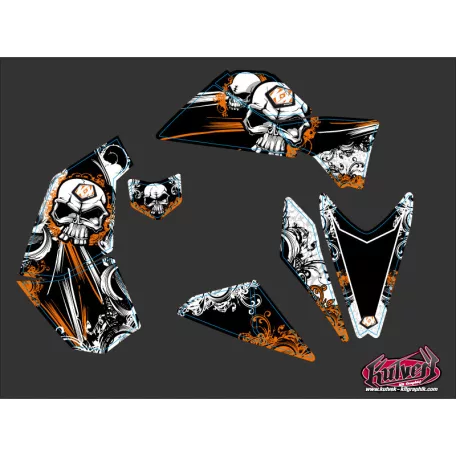 Karosszéria védő dekor matrica készlet Quad KTM Trash Fekete/Narancs Széria