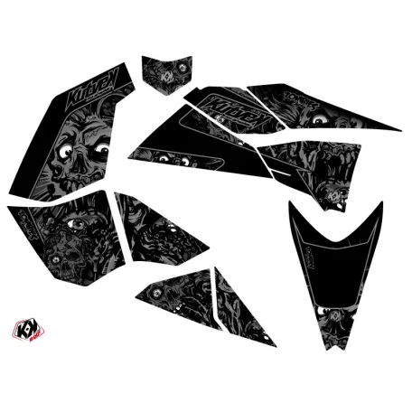 Karosszéria védő dekor matrica készlet Quad KTM Zombies dark Fekete Széria