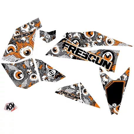 Karosszéria védő dekor matrica készlet Quad KTM Freegun eyed Szürke/Narancs Széria