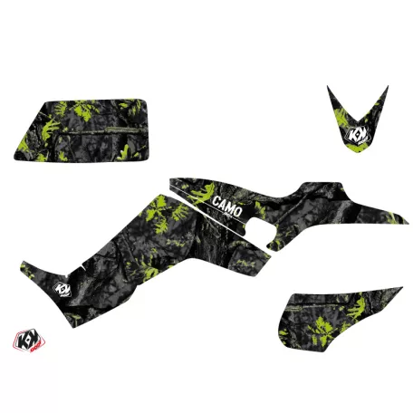 Karosszéria védő dekor matrica készlet Quad KYMCO Camo Fekete/Zöld Széria