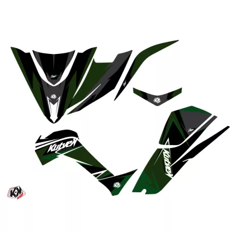 Karosszéria védő dekor matrica készlet Quad KYMCO Stage Fekete/Zöld Széria