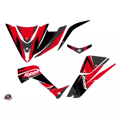 Karosszéria védő dekor matrica készlet Quad KYMCO Stage Piros/Fekete Széria