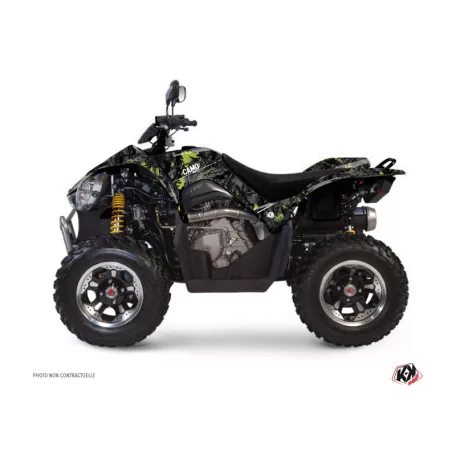 Karosszéria védő dekor matrica készlet Quad KYMCO Camo Fekete/Zöld Széria