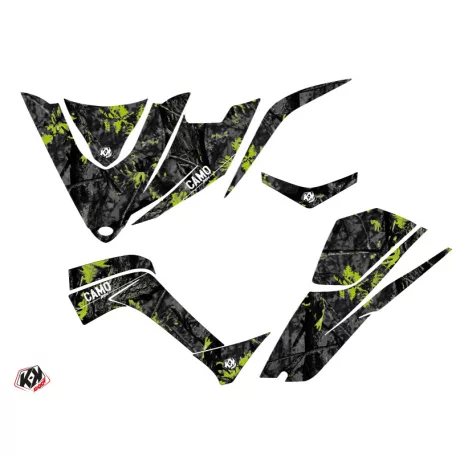 Karosszéria védő dekor matrica készlet Quad KYMCO Camo Fekete/Zöld Széria
