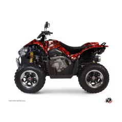   Karosszéria védő dekor matrica készlet Quad KYMCO Camo Piros Széria