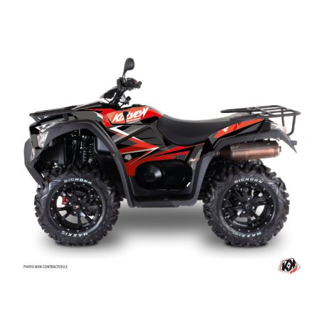 Karosszéria védő dekor matrica készlet Quad KYMCO Stage Piros/Fekete Széria
