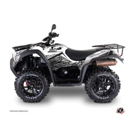 Karosszéria védő dekor matrica készlet Quad KYMCO Predator Fehér Széria