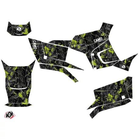 Karosszéria védő dekor matrica készlet Quad KYMCO Camo Fekete/Zöld Széria