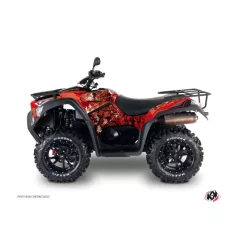   Karosszéria védő dekor matrica készlet Quad KYMCO Camo Piros Széria