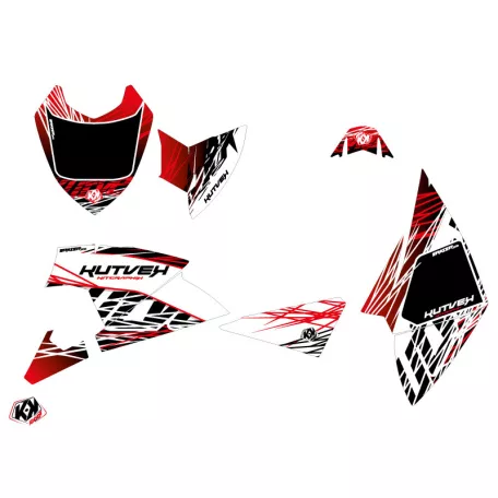 Karosszéria védő dekor matrica készlet Quad POLARIS Eraser Piros/Fehér Széria