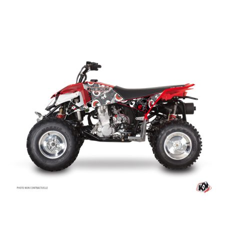 Karosszéria védő dekor matrica készlet Quad POLARIS Freegun eyed Szürke/Piros Széria