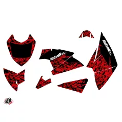   Karosszéria védő dekor matrica készlet Quad POLARIS Predator Piros/Fekete Széria