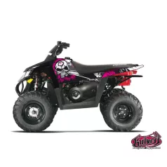   Karosszéria védő dekor matrica készlet Quad POLARIS Trash Fekete/Rózsaszín Széria