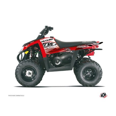 Karosszéria védő dekor matrica készlet Quad POLARIS Eraser Piros/Fehér Széria