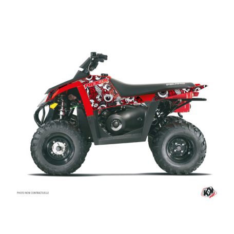 Karosszéria védő dekor matrica készlet Quad POLARIS Freegun eyed Piros/Szürke Széria