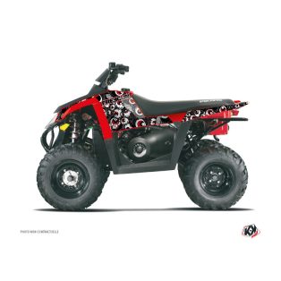  Karosszéria védő dekor matrica készlet Quad POLARIS Freegun eyed Szürke/Piros Széria