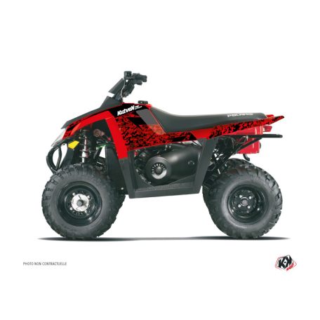 Karosszéria védő dekor matrica készlet Quad POLARIS Predator Piros/Fekete Széria
