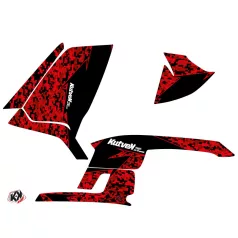   Karosszéria védő dekor matrica készlet Quad POLARIS Predator Piros/Fekete Széria