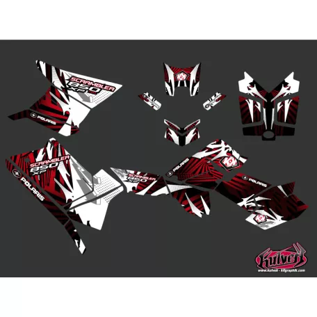 Karosszéria védő dekor matrica készlet Quad POLARIS Graff Piros Széria