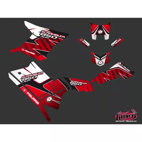 Karosszéria védő dekor matrica készlet Quad POLARIS Factory Piros Széria