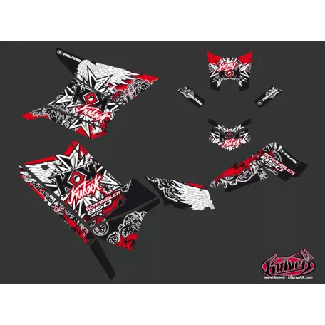Karosszéria védő dekor matrica készlet Quad POLARIS Demon Piros Széria