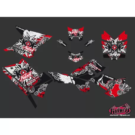 Karosszéria védő dekor matrica készlet Quad POLARIS Demon Piros Széria