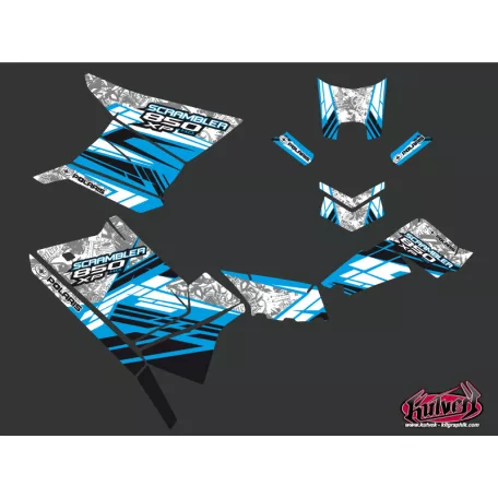 Karosszéria védő dekor matrica készlet Quad POLARIS Spirit Kék Széria