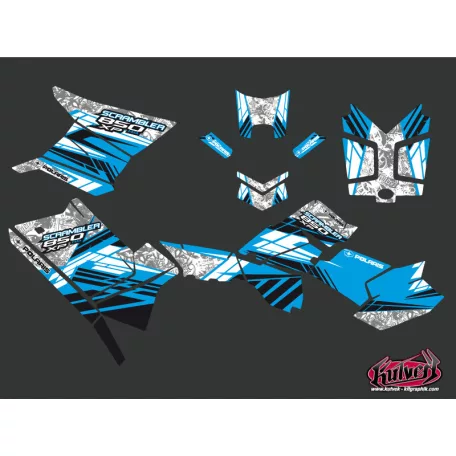 Karosszéria védő dekor matrica készlet Quad POLARIS Spirit Kék Széria