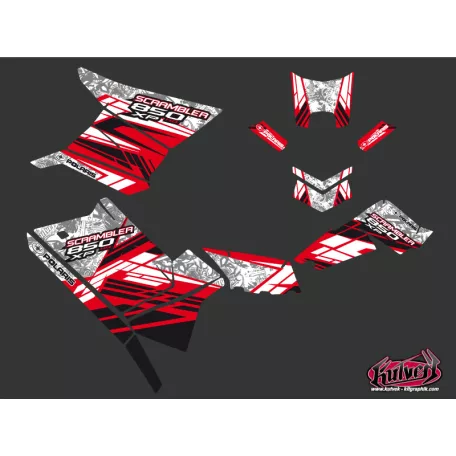 Karosszéria védő dekor matrica készlet Quad POLARIS Spirit Piros Széria