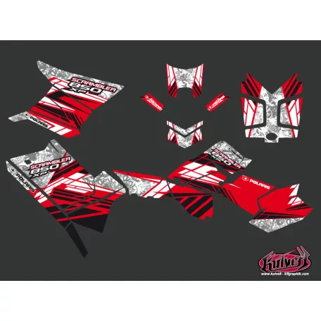 Karosszéria védő dekor matrica készlet Quad POLARIS Spirit Piros Széria