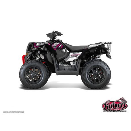 Karosszéria védő dekor matrica készlet Quad POLARIS Trash Fekete/Rózsaszín Széria
