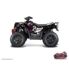   Karosszéria védő dekor matrica készlet Quad POLARIS Trash Fekete/Rózsaszín Széria