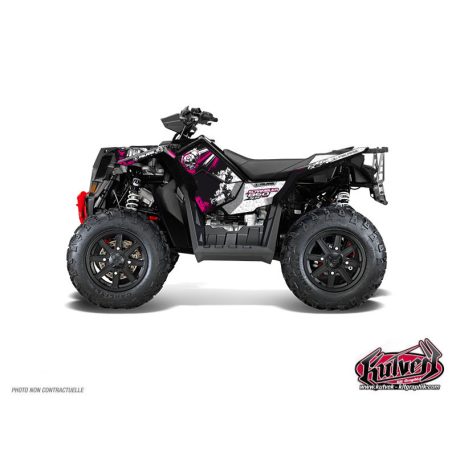 Karosszéria védő dekor matrica készlet Quad POLARIS Trash Fekete/Rózsaszín Széria
