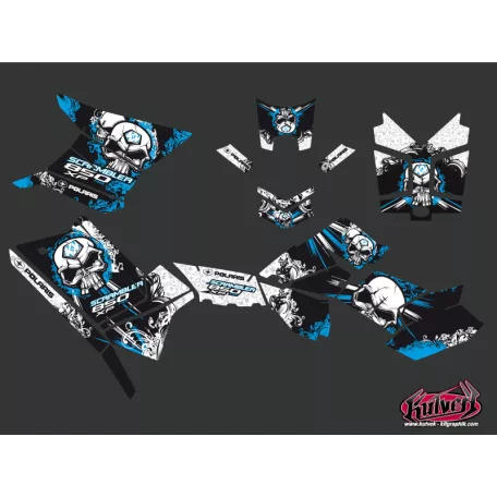 Karosszéria védő dekor matrica készlet Quad POLARIS Trash Fekete/Kék Széria