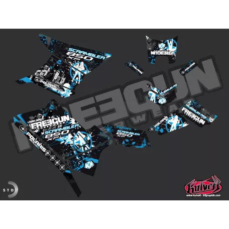 Karosszéria védő dekor matrica készlet Quad POLARIS Freegun Kék Széria