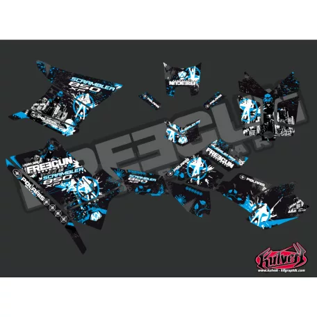 Karosszéria védő dekor matrica készlet Quad POLARIS Freegun Kék Széria