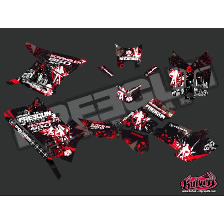 Karosszéria védő dekor matrica készlet Quad POLARIS Freegun Piros Széria