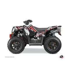   Karosszéria védő dekor matrica készlet Quad POLARIS Freegun eyed Piros/Szürke Széria